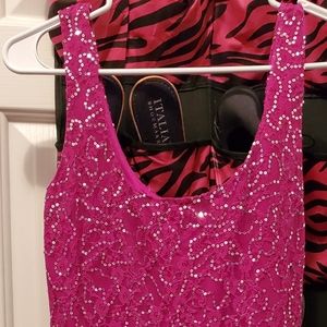 Pink sequined party dress
